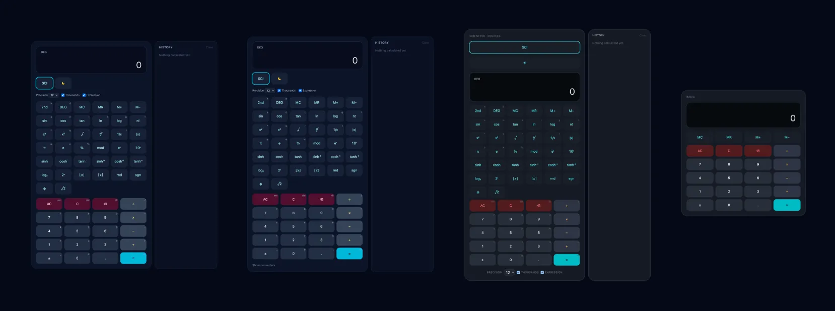 Four calculators were build for the experiement